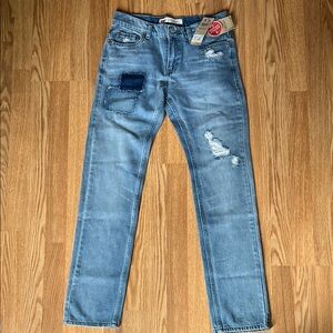 Levi's Blue Slim Jeans with Distressed Details